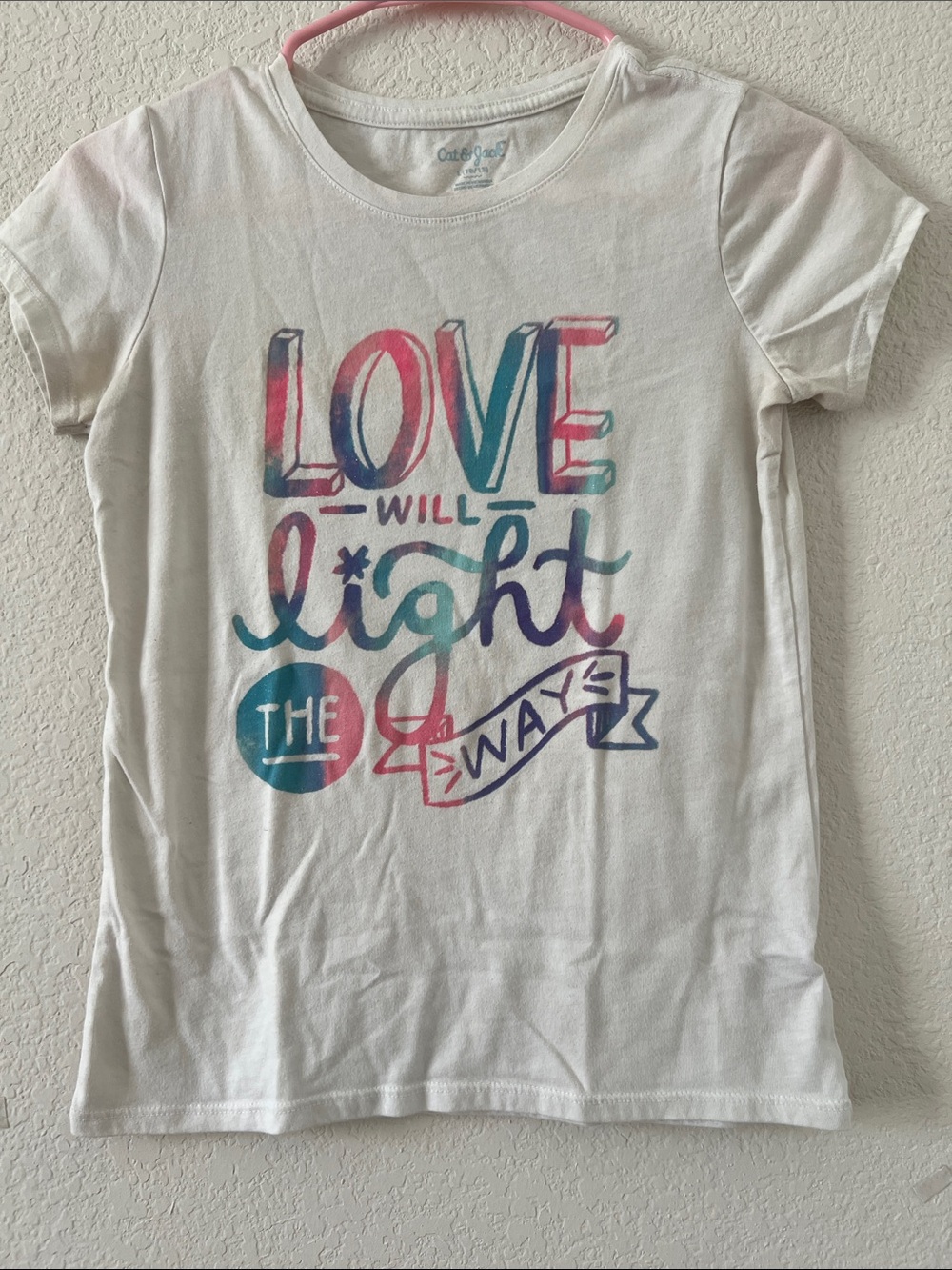 Cat & Jack White Multicolor "Love Will Light the Ways" Graphic Tee